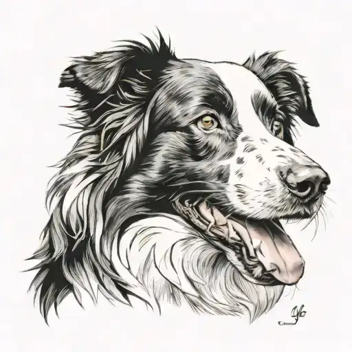 border collie tattoo design idea