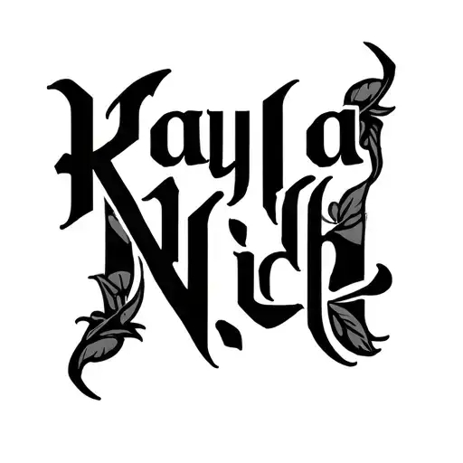 "Kayla Nick" Two Word Ambigram Generator tattoo design idea