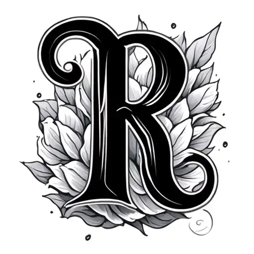 Cursive R tattoo design idea