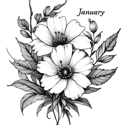 birth flowers intertwined january july august december tattoo design idea