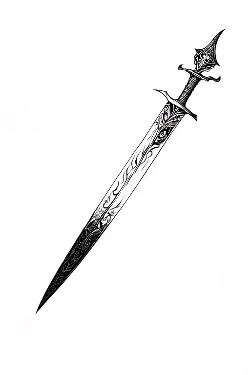 sword karma deragon tattoo design idea