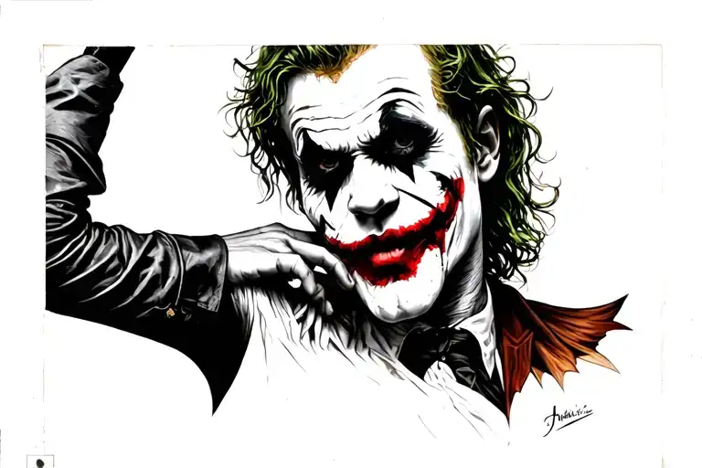 harllie quinn joker heath ledger tattoo design idea