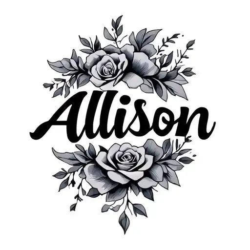 ALLISON name cursive tattoo design idea