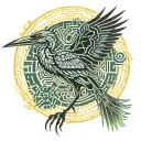 heron surrounded tattoo design idea