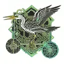 heron surrounded tattoo design idea