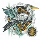 heron surrounded tattoo design idea