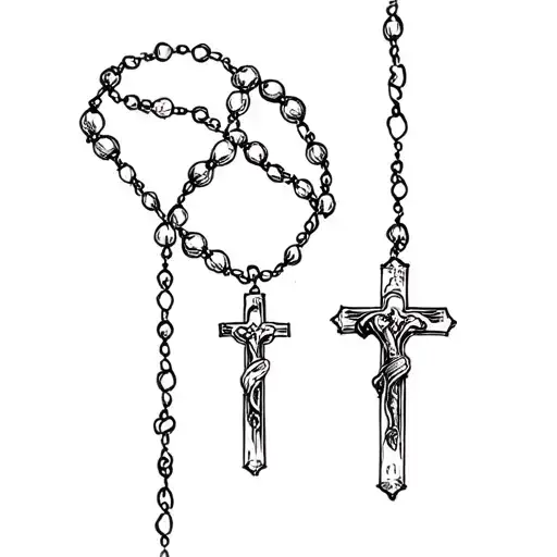 Depression rosary beads tattoo design idea