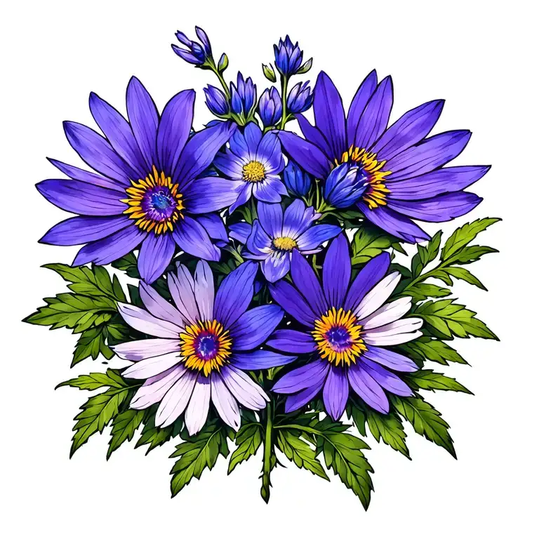 Larkspur And Aster tattoo design idea