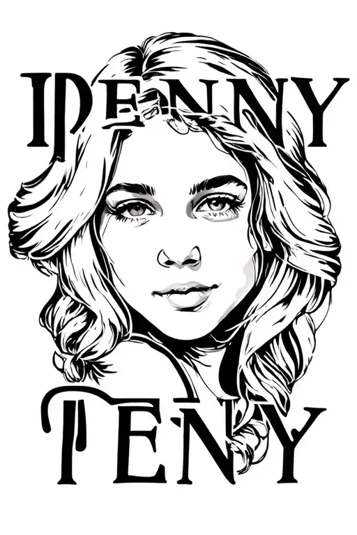 "Penny" daughter name hidden tattoo design idea