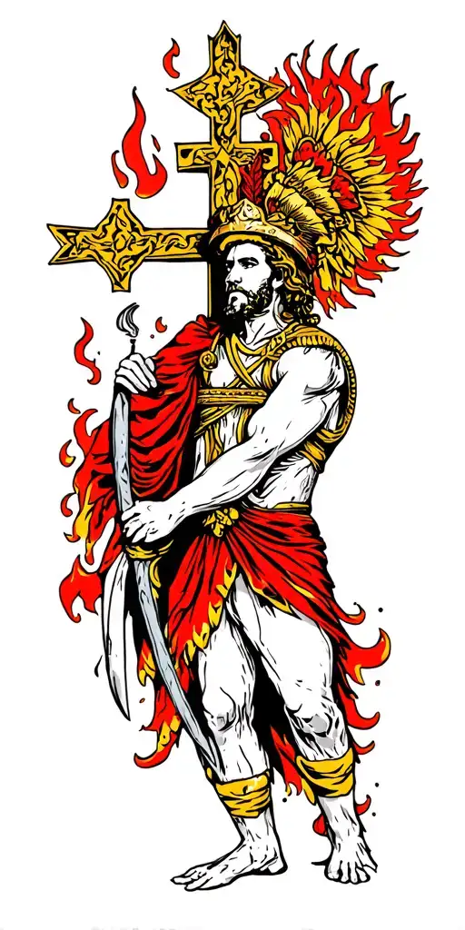 st florian cross Australian bushfire tattoo design idea