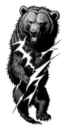 lightning bear tattoo design idea
