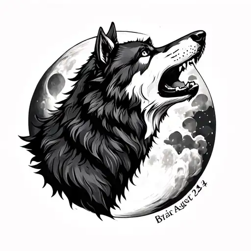 Brian, Virgo, wolf howling at the moon,rip, August 24  tattoo design idea