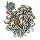 warriors lion tattoo design idea
