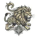 warriors lion tattoo design idea