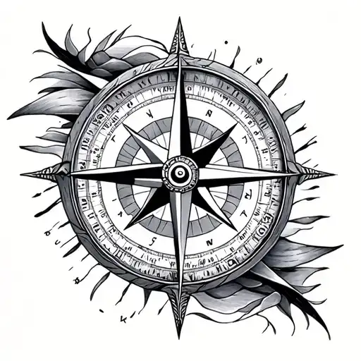Spirituality & travel & Compass combined tattoo design idea