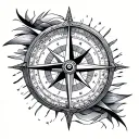 Spirituality & travel & Compass combined tattoo design idea
