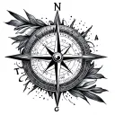 Spirituality & travel & Compass combined tattoo design idea
