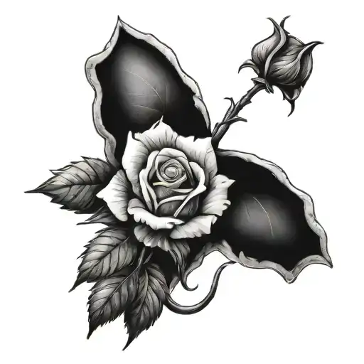 This Too Shall Pass' with Rose wrapped tattoo design idea