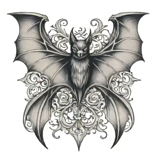 bat gothic inspired tattoo tattoo design idea