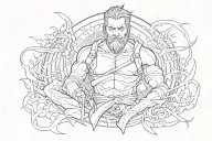 Blackout tattoo depicting San tattoo design idea