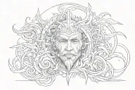 Blackout tattoo depicting San tattoo design idea