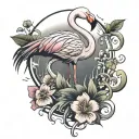 flamingo loosing color tattoo design idea