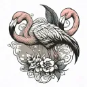 flamingo loosing color tattoo design idea