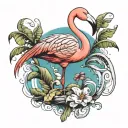 flamingo loosing color tattoo design idea