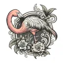 flamingo loosing color tattoo design idea