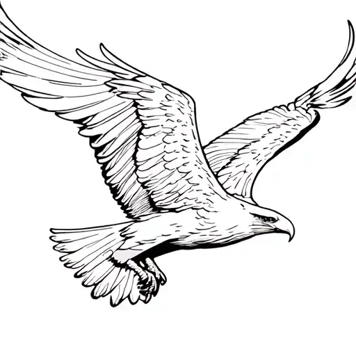 simple eagle soaring tattoo design idea