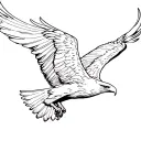 simple eagle soaring tattoo design idea