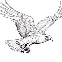 simple eagle soaring tattoo design idea
