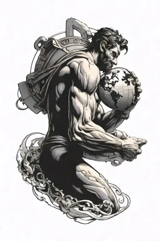 atlas holding the world tattoo design idea
