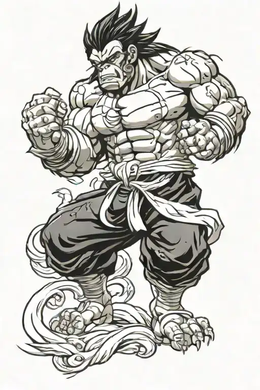 dbz great ape super saiyan vs gold frezia tattoo design idea