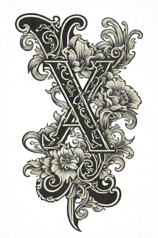 Black letters K G monogram style tattoo tattoo design idea