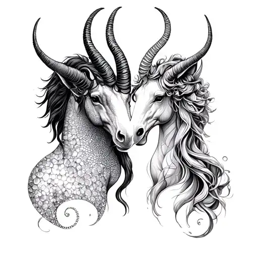 Gemini And Capricorn tattoo design idea