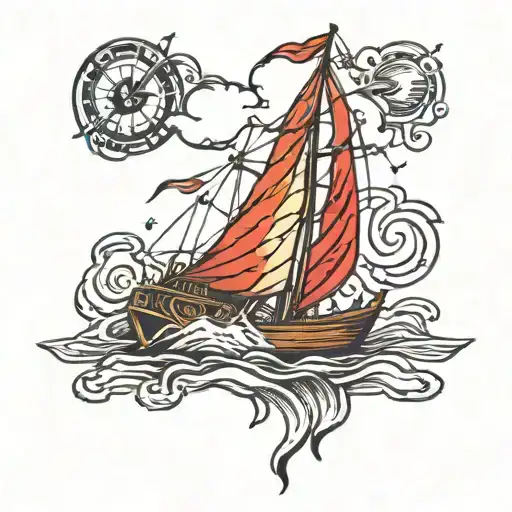 Nautical ride the lightning  tattoo design idea