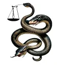 libra and snake tattoo design idea