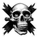skull with six eye sockets tattoo design idea