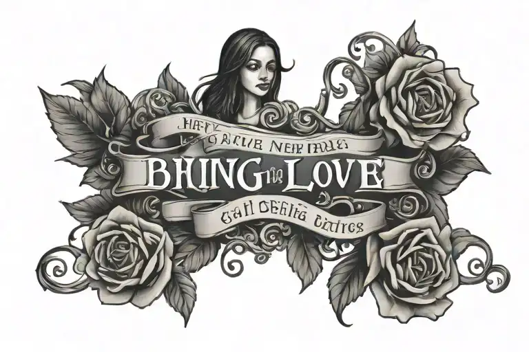 songtext: Never, never, never, never fall in love with the girl behind the bar tattoo design idea