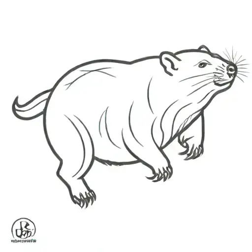 skydiving wombat tattoo design idea