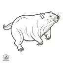 skydiving wombat tattoo design idea