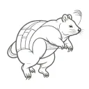 skydiving wombat tattoo design idea