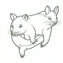 skydiving wombat tattoo design idea