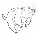 skydiving wombat tattoo design idea