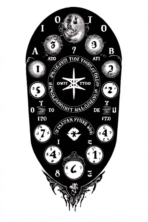 circle of fifths ouija board tattoo design idea