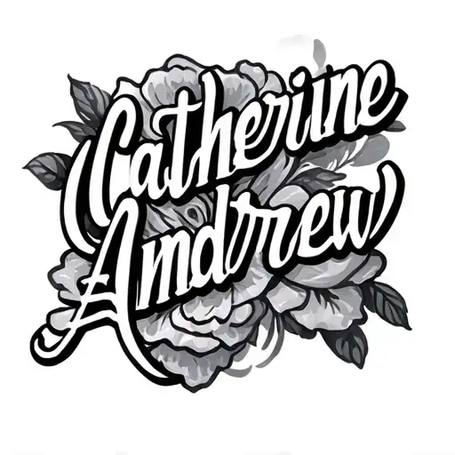 "Catherine Andrew" 2 names in one tattoo design idea