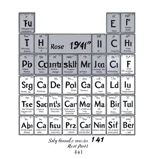 "Rose 1941" periodic table tattoo design idea