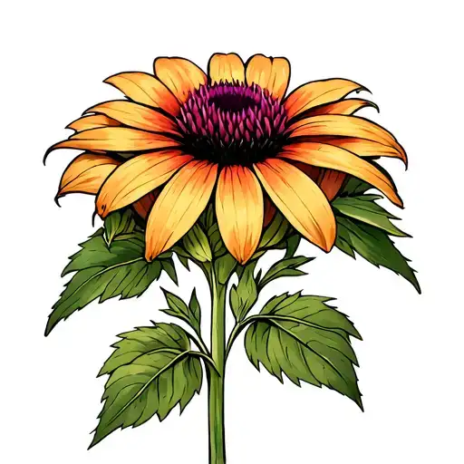 coneflower tattoo design idea