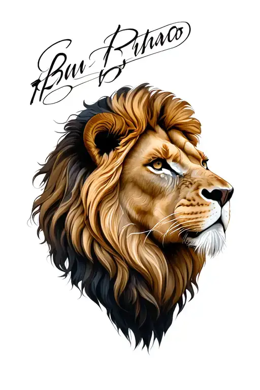 Lion head tattoo design idea